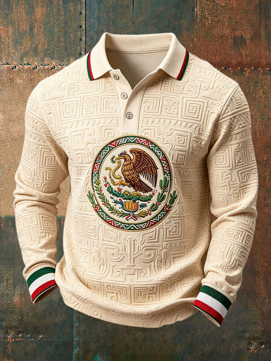Men's Mexico Independence Day Art Printed Casual Tops