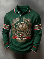 Men's Mexico Independence Day Art Printed Casual Tops
