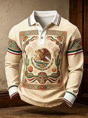 Men's Mexico Independence Day Art Printed Casual Tops