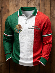 Men's Mexico Independence Day Art Printed Casual Tops