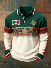 Men's Mexico Independence Day Art Printed Casual Tops
