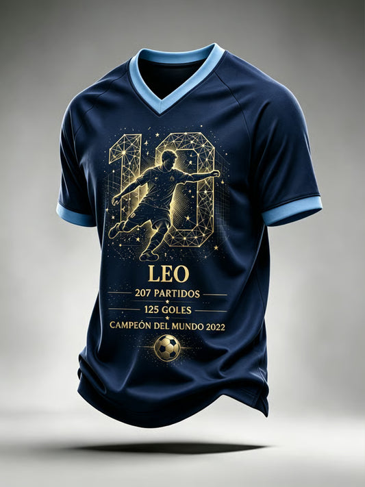 Men's Soccer Legend Retire Memorial Casual Short Sleeve V-neck T-shirt