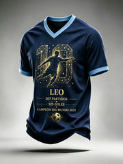 Men's Soccer Legend Retire Memorial Casual Short Sleeve V-neck T-shirt