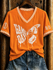 Women's Tennessee Football Game Day Casual Printed T-shirt