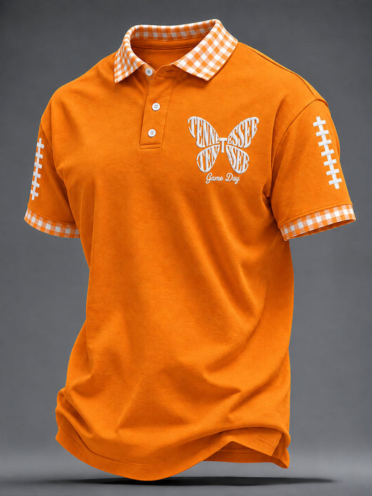 Men's Tennessee Football Casual Printed Polo Shirt