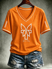 Women's Tennessee Football Game Day Casual Printed T-shirt