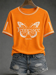 Women's Tennessee Football Game Day Casual Printed T-shirt