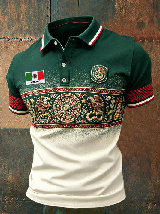 Men's Mexico Independence Day Printed Casual Tops