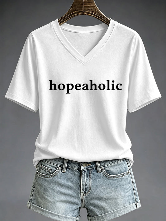 Women's Hopeaholic Print short-sleeved T-shirt