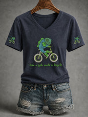 Women's A Woman Without A ManIs Like A Fish Without A Bicycle Short-sleeved T-shirt