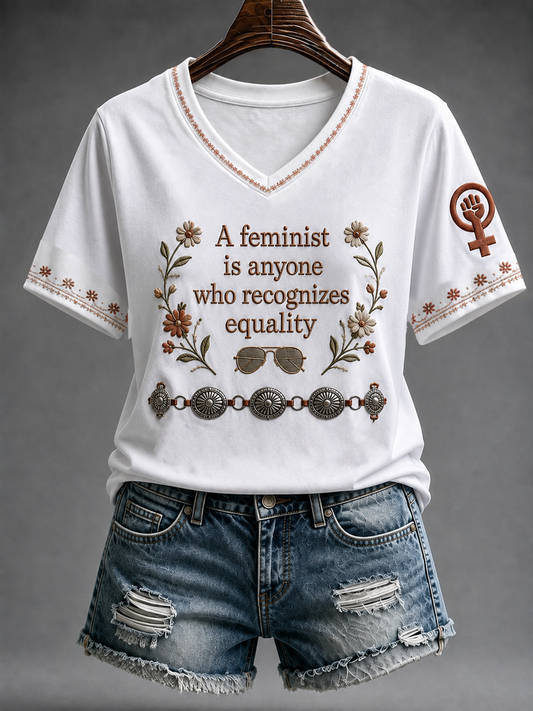Women's RIP Retro Feminist Icon Printed short-sleeved T-shirt