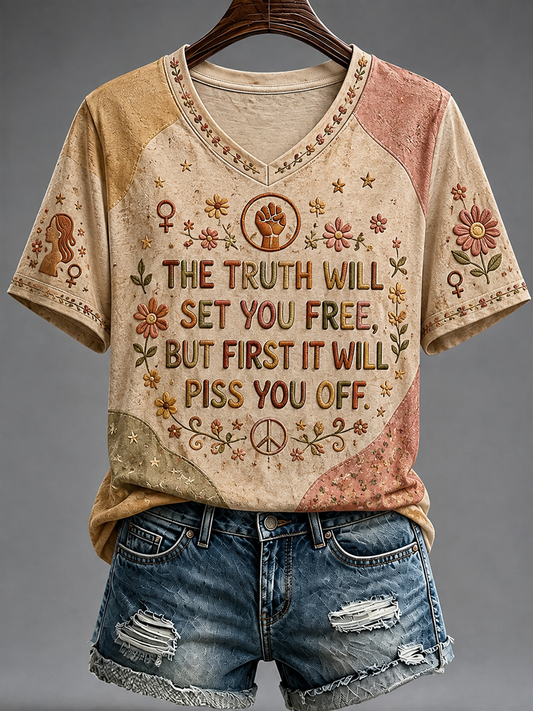 Women's RIP Retro Feminist Icon Printed short-sleeved T-shirt