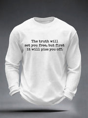 Men's The Truth Will Set You Free But First It Will Piss You Off Waffle Top