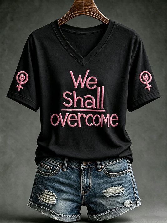 Women's RIP Retro Feminist Icon Print V-Neck Tee