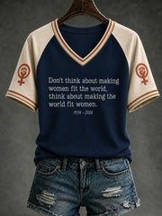 Women's RIP Retro Feminist Icon Printed V-neck T-shirt