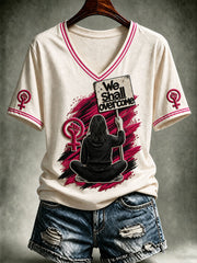 Women's 'We Shall Overcome' Feminist Art Commemorative T-shirt