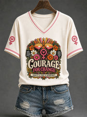Women's 'Courage for Change' Feminist Art Commemorative T-shirt