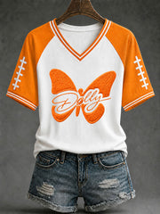 Women's Game Day Football Print Casual T-Shirt