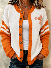 Women's Game Day Football Printed Casual Cardigan