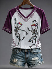 Women's Mexico Day of The Dead Art Printed T-shirt
