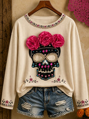 Women's Mexico Day of The Dead Art Printed T-shirt