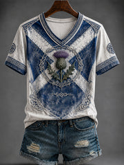 Women's St Andrew’s Day Printed V-neck T-shirt