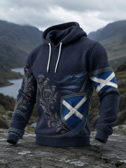 Men's Scotland St. Andrew's Day Printed Checkered Cotton Hoodie