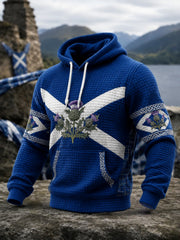 Men's Scotland St. Andrew's Day Printed Checkered Cotton Hoodie