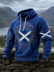 Men's Scotland St. Andrew's Day Printed Checkered Cotton Hoodie