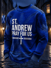Men's Scotland St. Andrew's Day Printed Waffle Long Sleeve T-Shirt