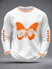 Men's Game Day Football Waffle Print Casual T-Shirt