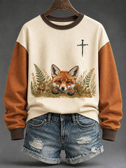 Women's Faith Animal Print Casual Regular Sweatshirt