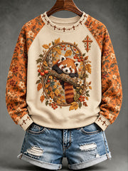 Women's Faith Autumn Animal Casual Raglan Sleeve Sweatshirt