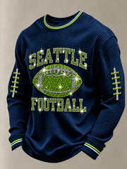 Men's Football Gameday Gift For Football Fans Waffle Long Sleeve T-Shirt