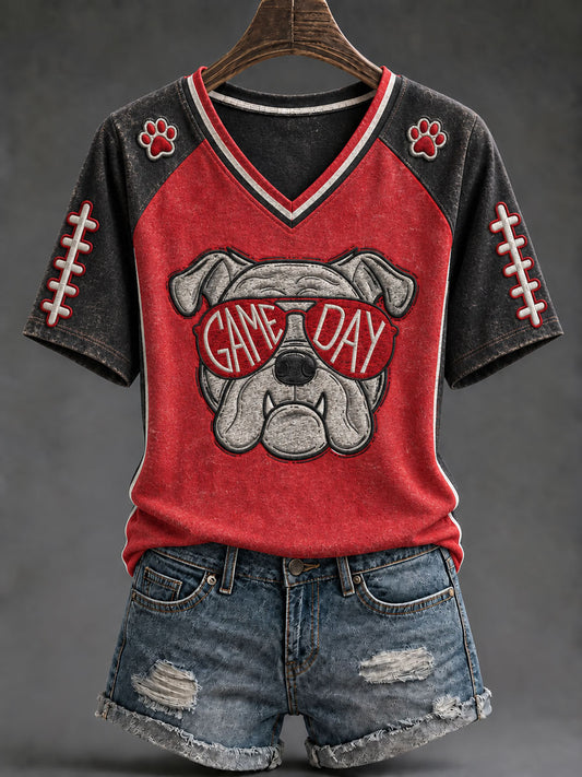 Women's Game Day Football Printed Casual T-Shirt