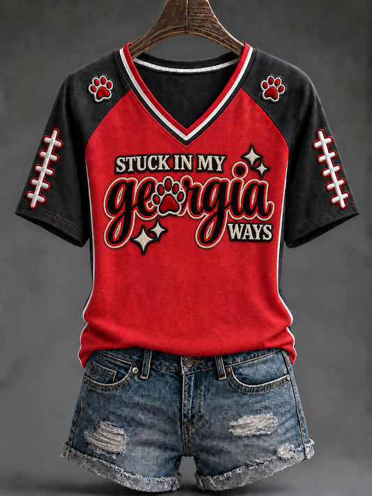Women's Game Day Football Printed Casual T-Shirt