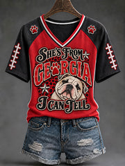 Women's 'She's From Georgia I Can Tell' Printed Casual T-Shirt