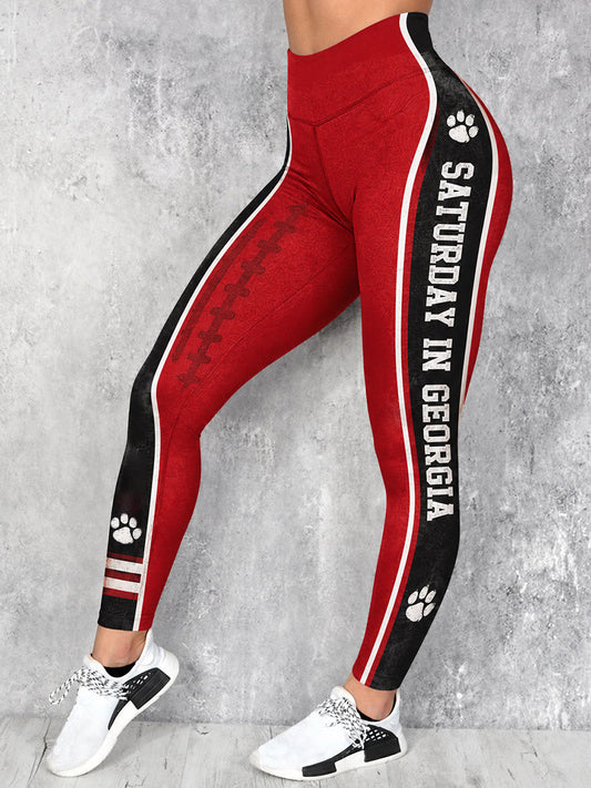Women’s Game Day Football Print Casual Leggings