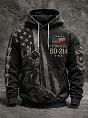 Men's VETERANS DAY Oversized Drop-Shoulder Hoodie with Pockets