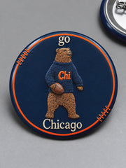 Chicago Football Lover Printed Pins